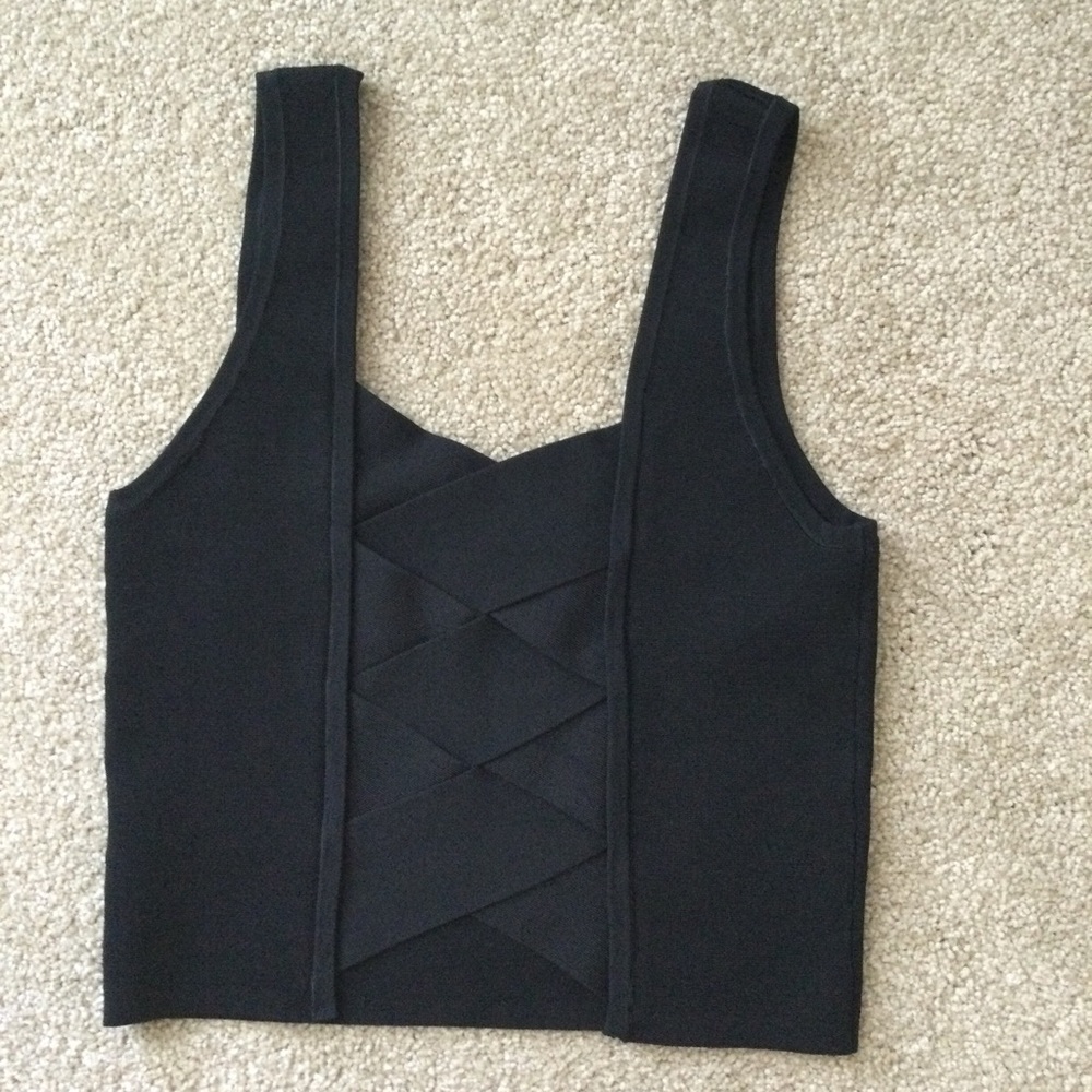 EXPRESS- Black Crop Tank, Size S